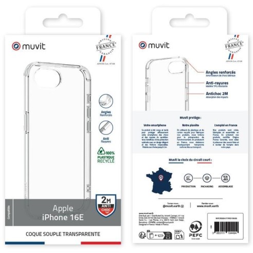 COQUE TRANSPARENTE RECYCLEE IPHONE 16E