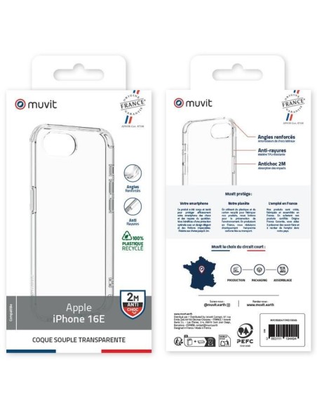 COQUE TRANSPARENTE RECYCLEE IPHONE 16E
