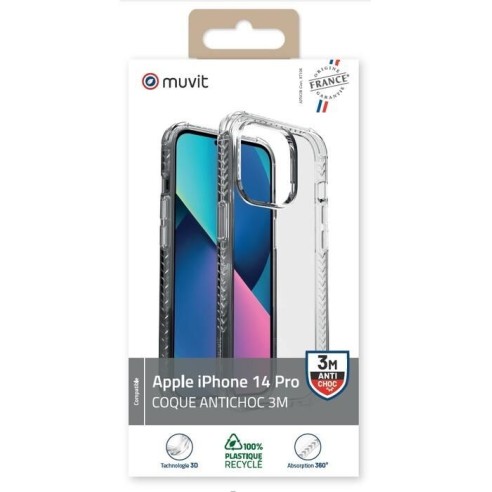COQUE TRANSPARENTE RENFORCEE 3M IPHONE 14 PRO