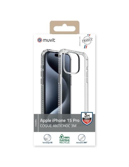 COQUE TRANSPARENTE RENFORCEE 3M IPHONE 15 PRO