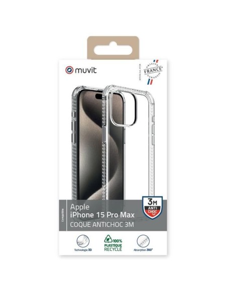 COQUE TRANSPARENTE RENFORCEE 3M IPHONE 15 PRO MAX