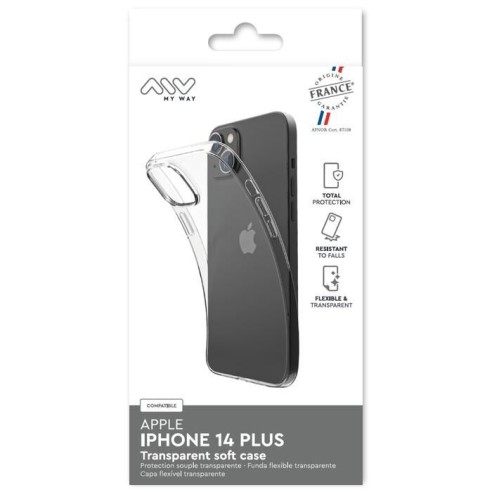 MYWAY FRANCE COQUE SOUPLE TRANSPARENTE IPHONE 14 PLUS