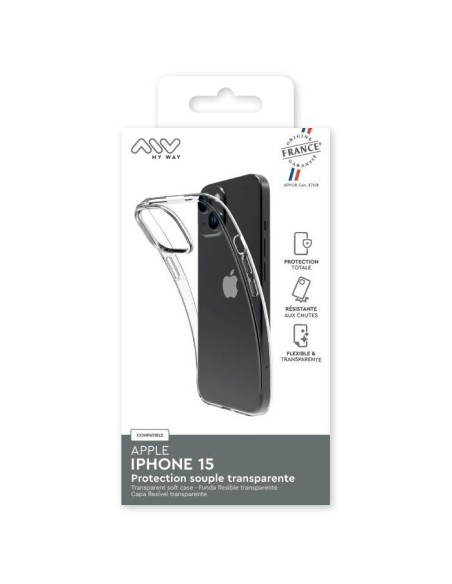MYWAY FRANCE COQUE SOUPLE TRANSPARENTE IPHONE 15