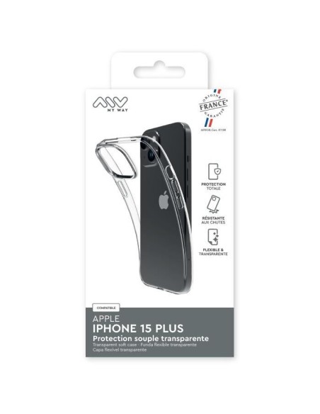 MYWAY FRANCE COQUE SOUPLE TRANSPARENTE IPHONE 15 PLUS