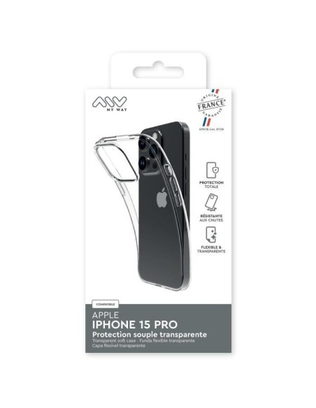 MYWAY FRANCE COQUE SOUPLE TRANSPARENTE IPHONE 15 PRO