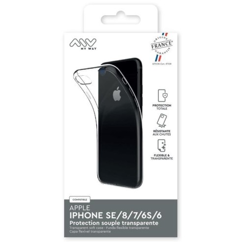 MYWAY FRANCE COQUE SOUPLE TRANSPARENTE IPHONE SE/8/7/6S/6