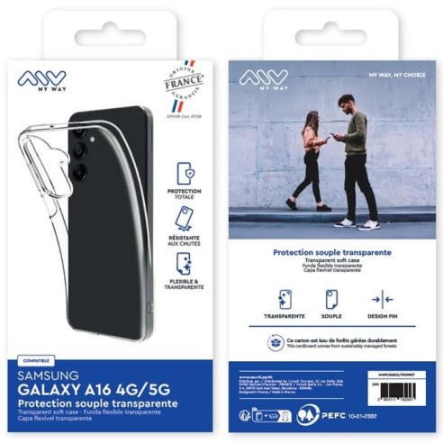 MYWAY FRANCE COQUE SOUPLE TRANSPARENTE SAMSUNG GALAXY A16 4G/5G