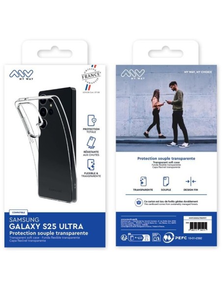 MYWAY FRANCE COQUE SOUPLE TRANSPARENTE SAMSUNG GALAXY S25 ULTRA