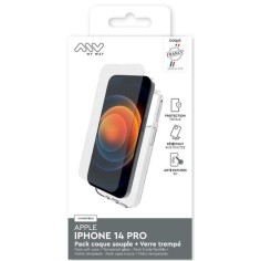 MYWAY FRANCE PACK COQUE SOUPLE + VERRE TREMPE IPHONE 14 PRO 2