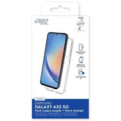 MYWAY FRANCE PACK COQUE SOUPLE + VERRE TREMPE SAMSUNG GALAXY A35 5G 2