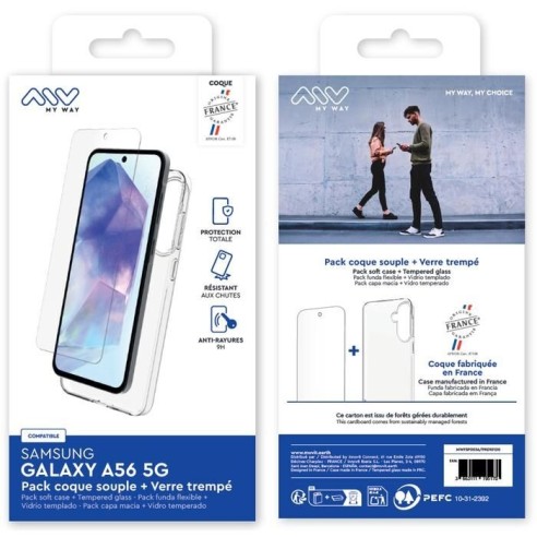 MYWAY FRANCE PACK COQUE SOUPLE + VERRE TREMPE SAMSUNG GALAXY A56 5G