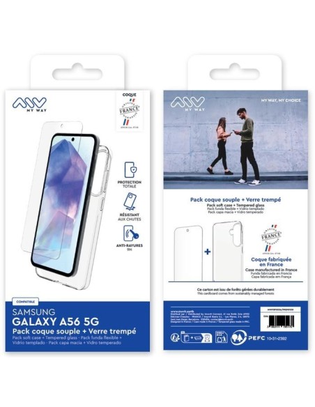 MYWAY FRANCE PACK COQUE SOUPLE + VERRE TREMPE SAMSUNG GALAXY A56 5G