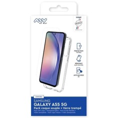 MYWAY FRANCE PACK COQUE SOUPLE + VERRE TREMPE SAMSUNG GALAXY A55 5G 2