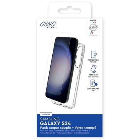 MYWAY FRANCE PACK COQUE SOUPLE + VERRE TREMPE SAMSUNG GALAXY S24