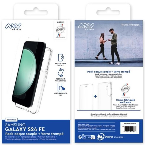 MYWAY FRANCE PACK COQUE SOUPLE + VERRE TREMPE SAMSUNG GALAXY S24 FE