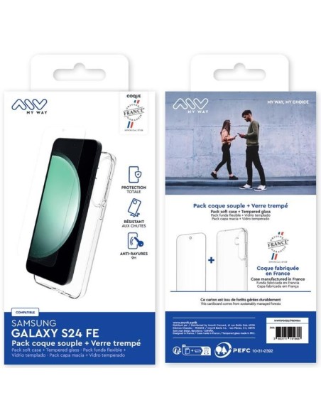 MYWAY FRANCE PACK COQUE SOUPLE + VERRE TREMPE SAMSUNG GALAXY S24 FE
