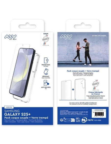 MYWAY FRANCE PACK COQUE SOUPLE + VERRE TREMPE SAMSUNG GALAXY S25+