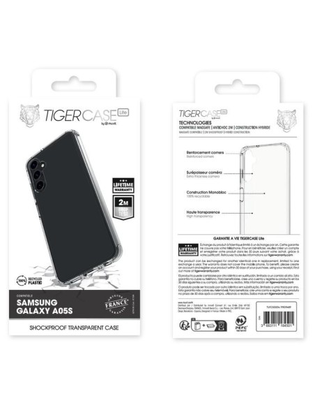 TIGER CASE LITE FRANCE COQUE TRANSPARENTE 2M SAMSUNG GALAXY A05S GARANTIE VIE