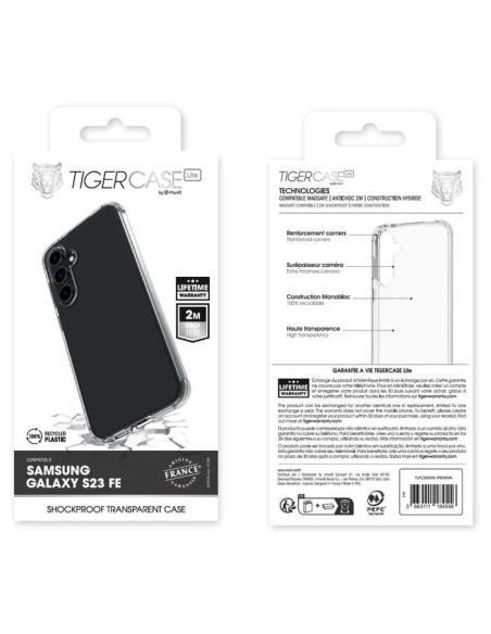 TIGER CASE LITE FRANCE COQUE TRANSPARENTE 2M SAMSUNG GALAXY S23 FE GARANTIE VIE