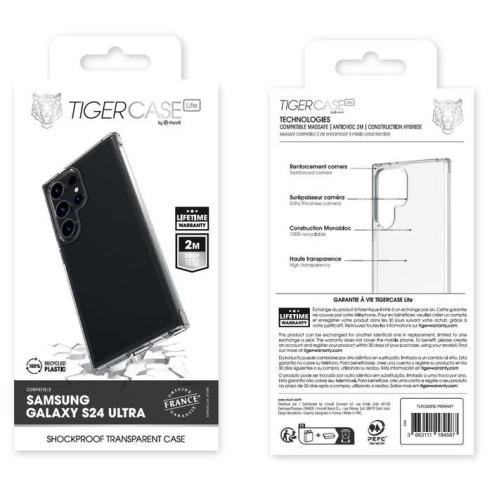 TIGER CASE LITE FRANCE COQUE TRANSPARENTE 2M SAMSUNG GALAXY S24 ULTRA GARANTIE VIE