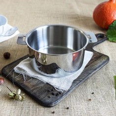 Set de 3 casseroles inox + 1 poignée amovible colorée