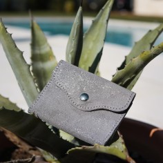 Etui à Cartes Balance en cuir Pailleté Plume