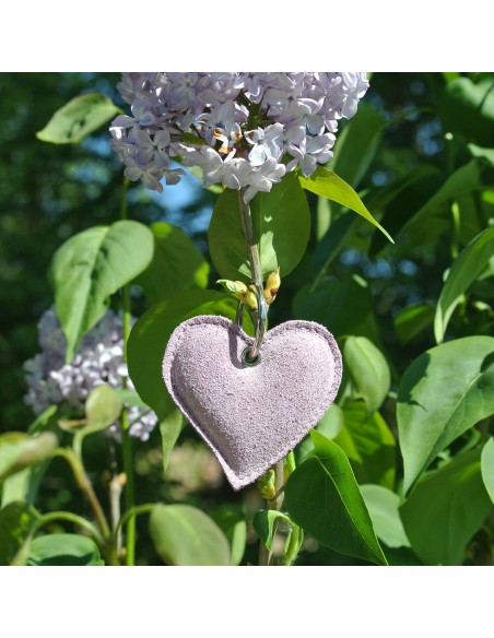 Porte Clés Cœur en cuir Pailleté Lilas Doré