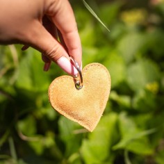 Porte-clés Coeur en cuir Pailleté Or Klimt