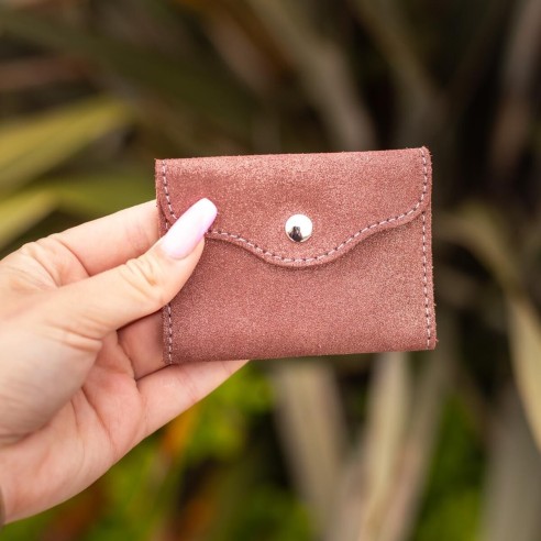 Etui à Cartes Balance en cuir Pailleté Cannelle Cuivré