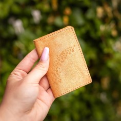 Etui Double à cartes en cuir Pailleté Or Klimt