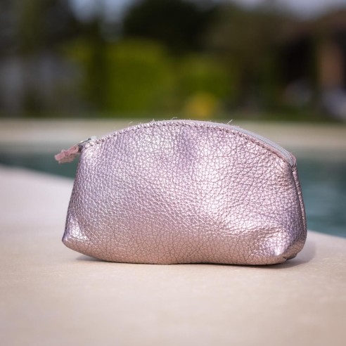 Midi Trousse à trésors en cuir Métallisé Glycine