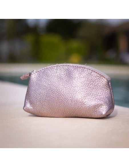 Midi Trousse à trésors en cuir Métallisé Glycine