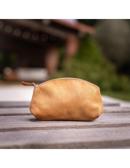 Midi Trousse à trésors en cuir Pailleté Or Klimt