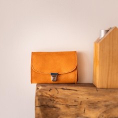 Portefeuille Royal en cuir Pailleté Orange Cuivrée