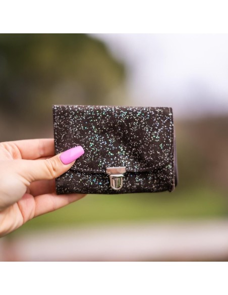 Portefeuille Royal en cuir Pailleté Oeil de Tigre