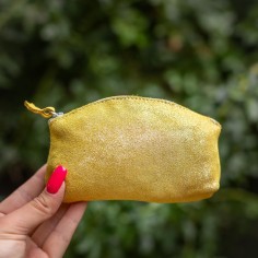 Midi Trousse à Trésors en cuir Pailleté Tournesol