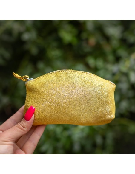 Midi Trousse à Trésors en cuir Pailleté Tournesol