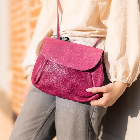 Sac Accordéon en cuir Pailleté Tulipe