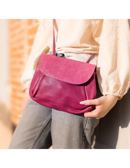 Sac Accordéon en cuir Pailleté Tulipe