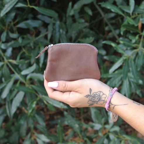 Porte-Monnaie Mini Kiwi en cuir Mixte Ebène