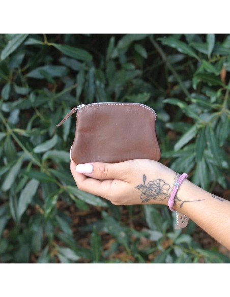 Porte-Monnaie Mini Kiwi en cuir Mixte Ebène