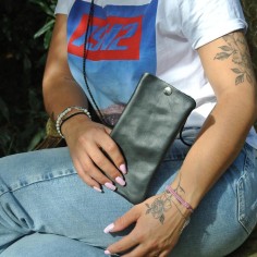Pochette Téléphone en cuir Mixte Noir