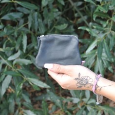 Porte-Monnaie Mini Kiwi en cuir Mixte Noir