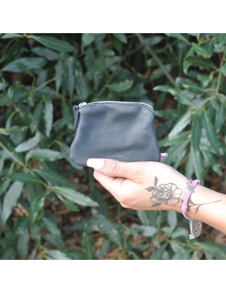 Porte-Monnaie Mini Kiwi en cuir Mixte Noir