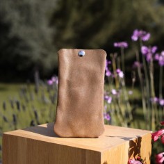 Pochette Téléphone en cuir Pailleté Cacahuète