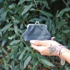 Porte-Monnaie Reine en cuir Mixte Noir