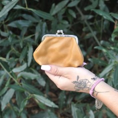 Porte-Monnaie Reine en cuir Mixte Caramel
