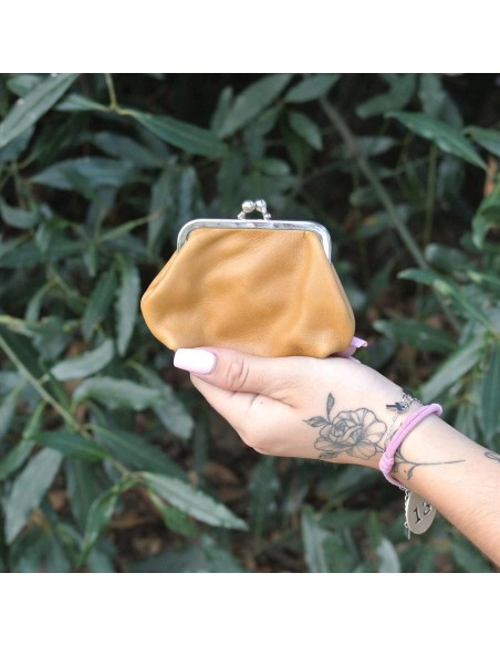 Porte-Monnaie Reine en cuir Mixte Caramel