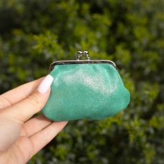 Porte Monnaie Reine en cuir Pailleté Brin d'Herbe
