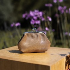 Porte-Monnaie Reine en cuir Pailleté Cacahuète